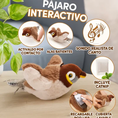 Juguete para gatos pajaro volador