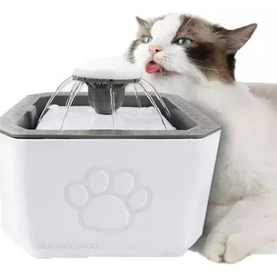 X - Bebedero de mascotas blanco